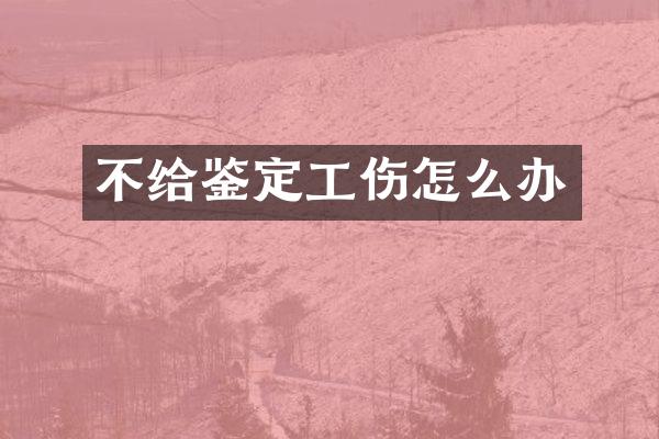 不给鉴定工伤怎么办