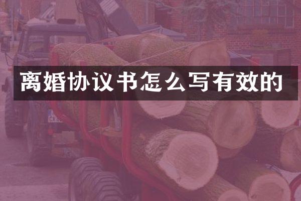 离婚协议书怎么写有效的