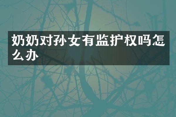 奶奶对孙女有监护权吗怎么办