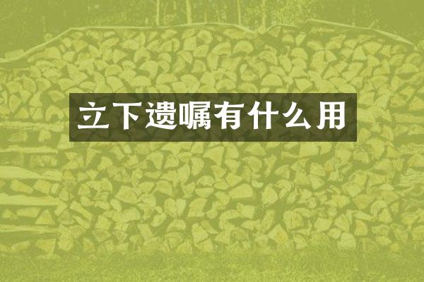 立下遗嘱有什么用