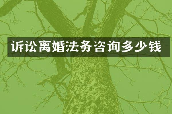 诉讼离婚法务咨询多少钱