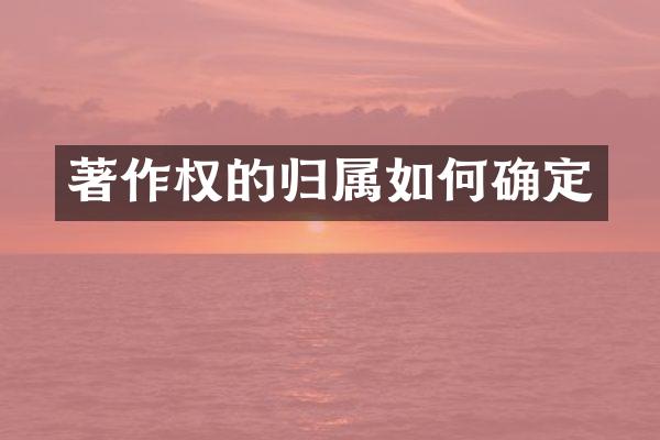 著作权的归属如何确定