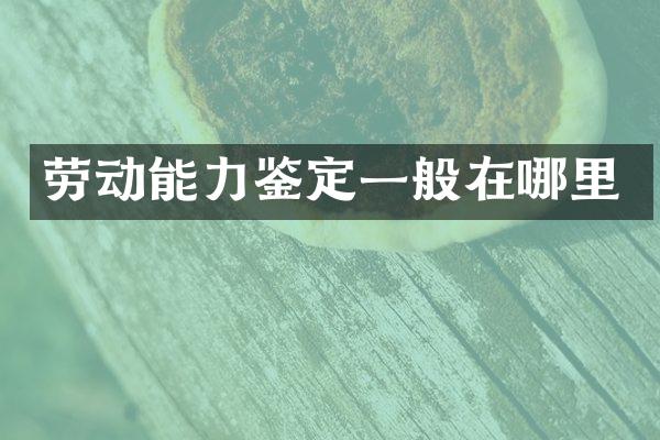 劳动能力鉴定一般在哪里