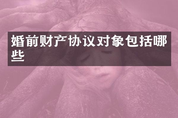 婚前财产协议对象包括哪些