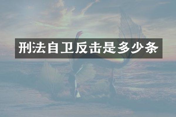 刑法反击是多少条