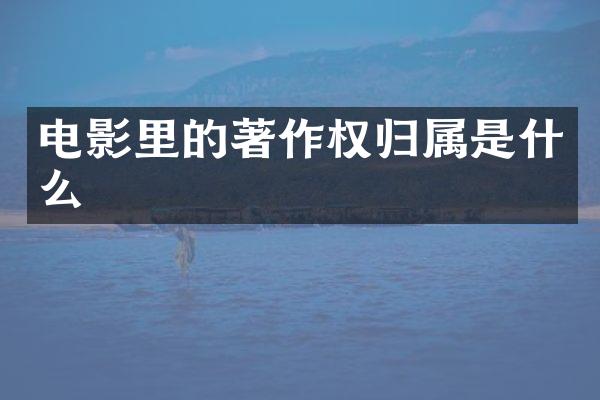 电影里的著作权归属是什么