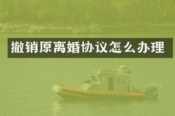 撤销原离婚协议怎么办理