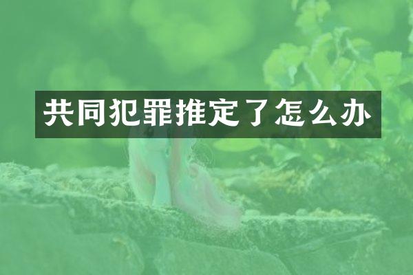 共同犯罪推定了怎么办