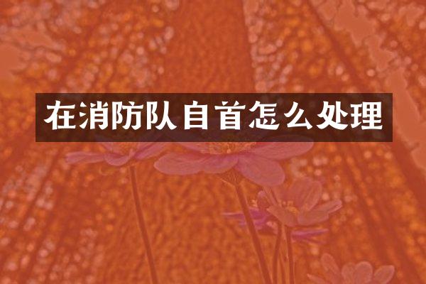 在消防队自首怎么处理