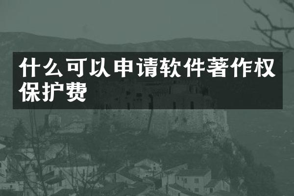 什么可以申请软件著作权保护费