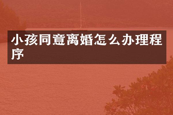小孩同意离婚怎么办理程序