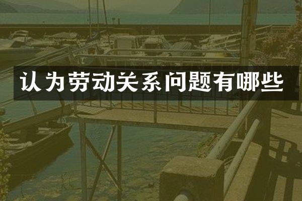 认为劳动关系问题有哪些