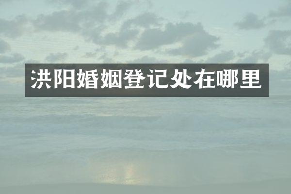 洪阳婚姻登记处在哪里