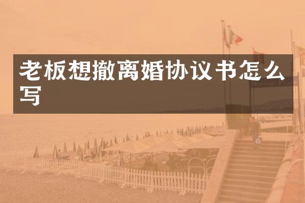 老板想撤离婚协议书怎么写