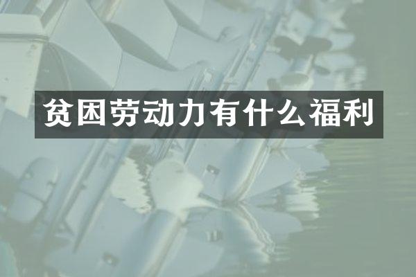贫困劳动力有什么福利