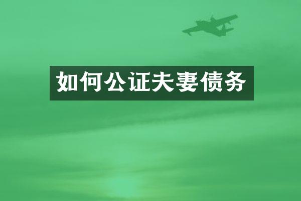 如何公证夫妻债务