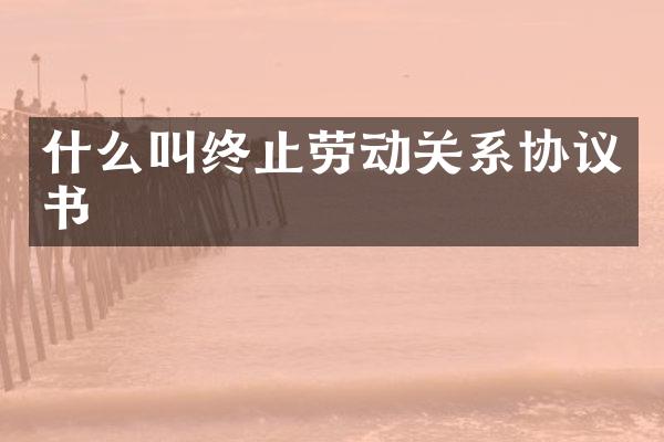 什么叫终止劳动关系协议书