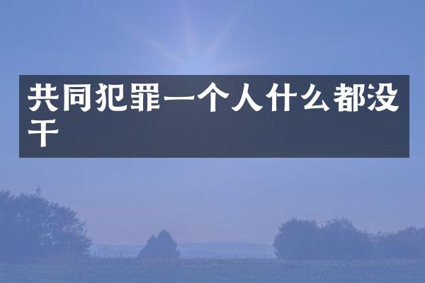 共同犯罪一个人什么都没干