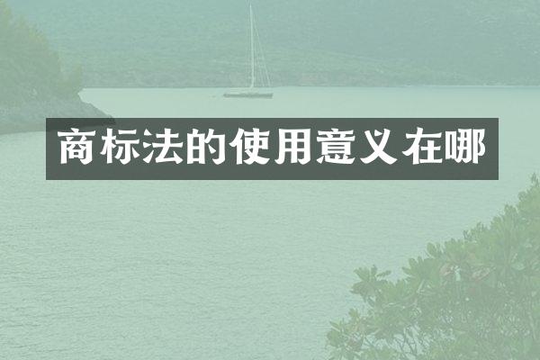 商标法的使用意义在哪