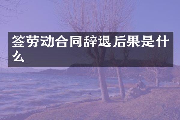 签劳动合同辞退后果是什么