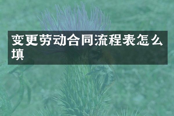 变更劳动合同流程表怎么填