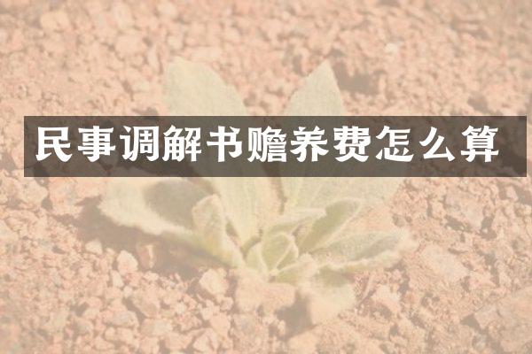 民事调解书赡养费怎么算