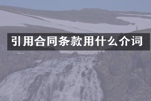 引用合同条款用什么介词