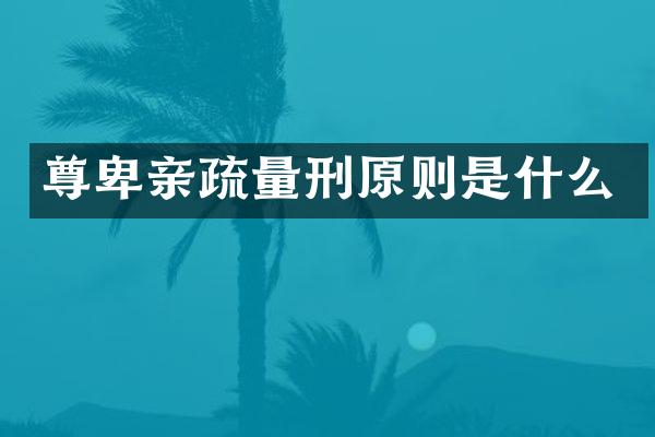 尊卑亲疏量刑原则是什么