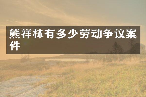 熊祥林有多少劳动争议案件