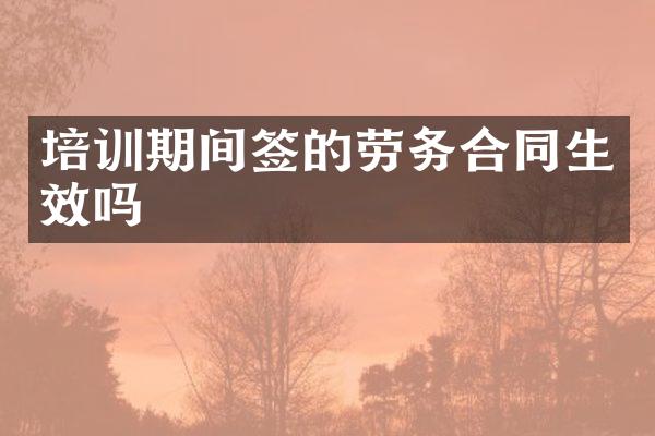 培训期间签的劳务合同生效吗