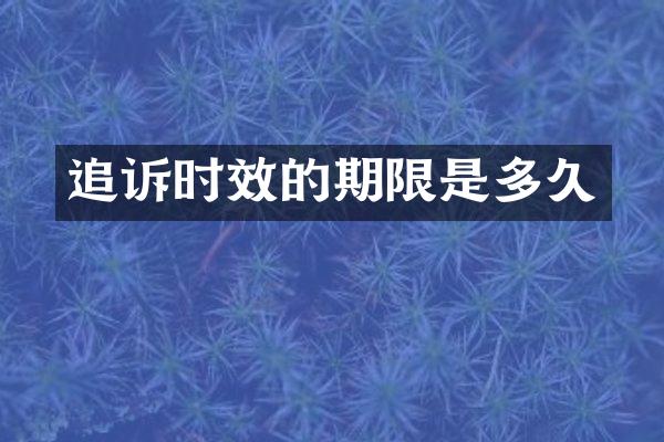 追诉时效的期限是多久