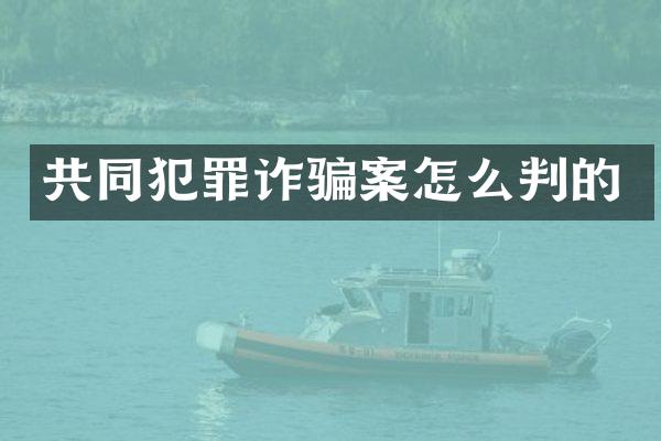 共同犯罪诈骗案怎么判的