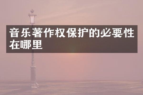 音乐著作权保护的必要性在哪里