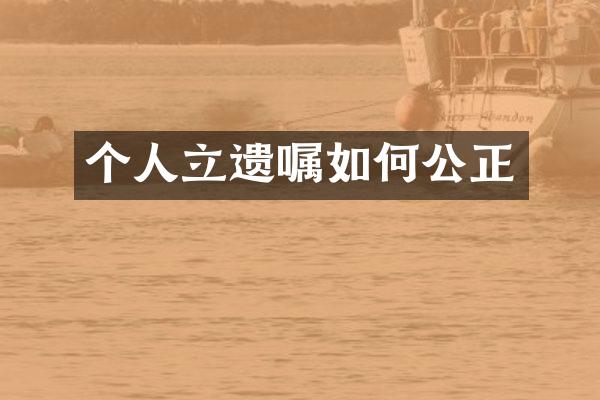 个人立遗嘱如何公正