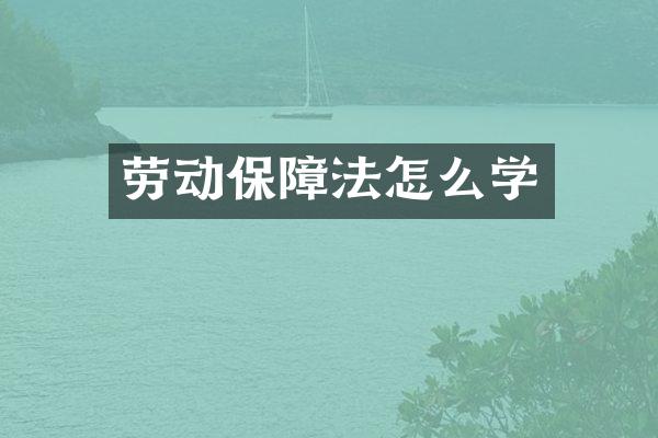 劳动保障法怎么学