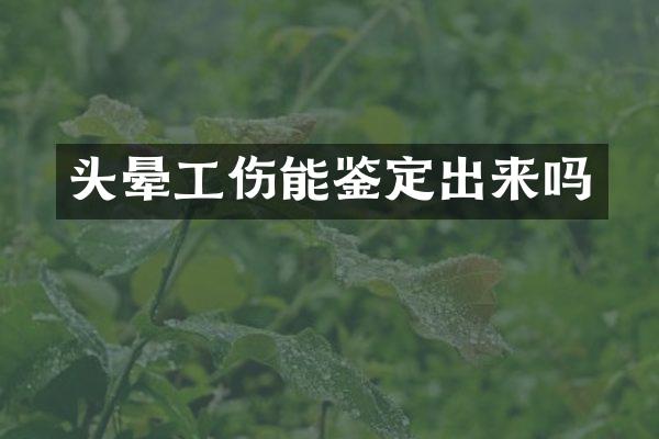 头晕工伤能鉴定出来吗