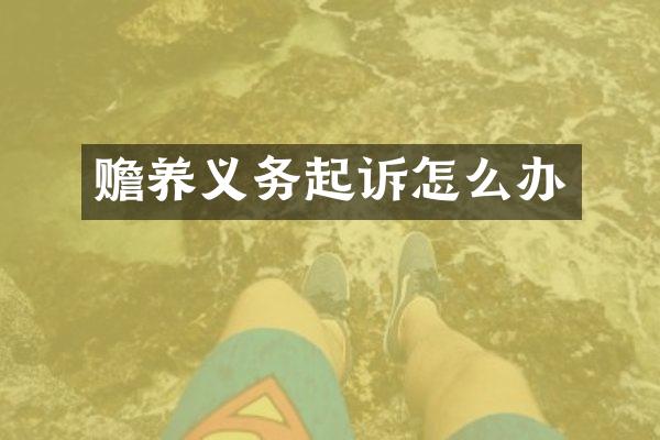 赡养义务起诉怎么办