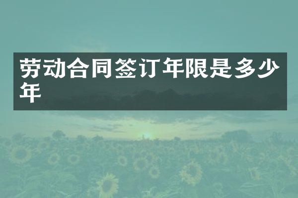 劳动合同签订年限是多少年