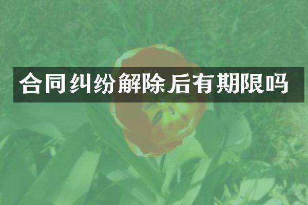 合同纠纷解除后有期限吗