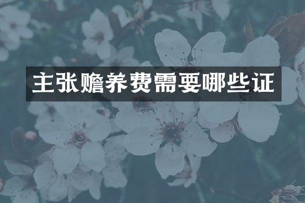 主张赡养费需要哪些证