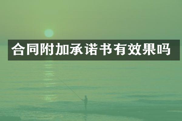 合同附加承诺书有效果吗