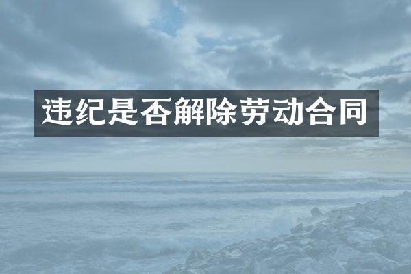 违纪是否解除劳动合同