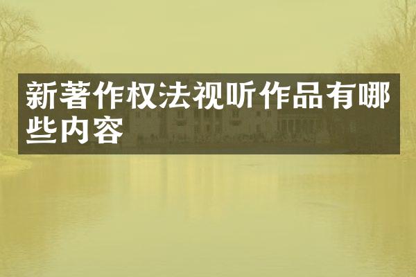 新著作权法视听作品有哪些内容