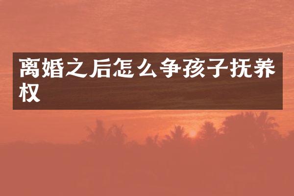 离婚之后怎么争孩子抚养权