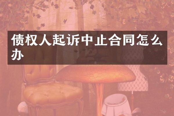 债权人起诉中止合同怎么办