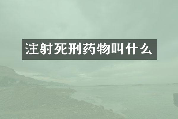 注射死刑药物叫什么