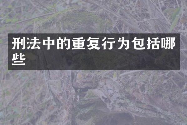 刑法中的重复行为包括哪些