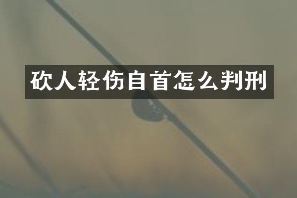 砍人轻伤自首怎么判刑