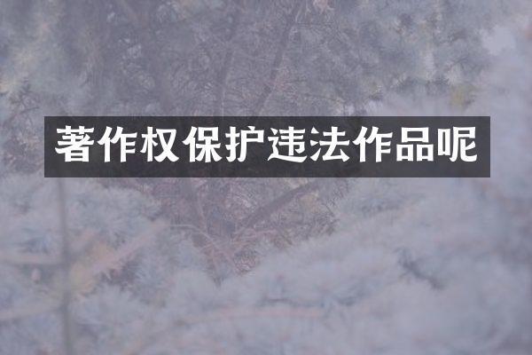 著作权保护违法作品呢