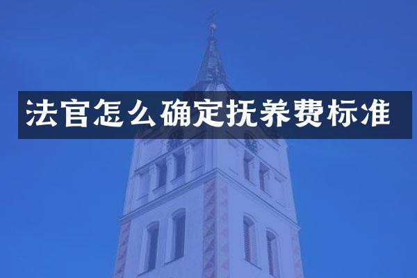 法官怎么确定抚养费标准